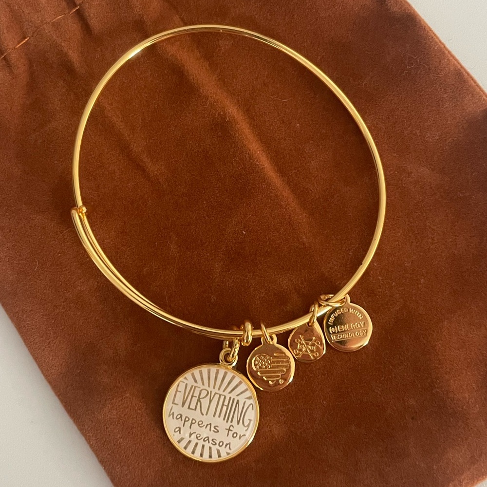 Alex And Ani, Everything Happens For A Reason Gold
Bangle